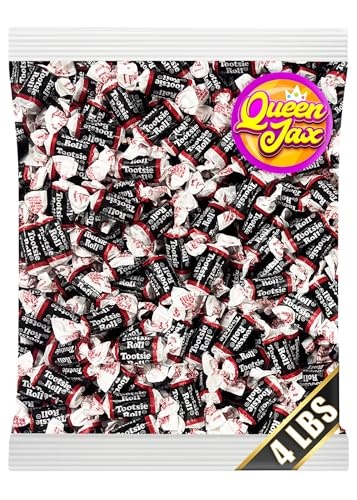 Tootsie Roll Midgees - 4lb Bulk Candy Bag - QUEEN JAX - Individually Wrapped Candy - Original Chocolate Twist Midgees