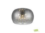 25-Watt Chrome Glass with Clear Glass Beads Integrated LED Flush Mount