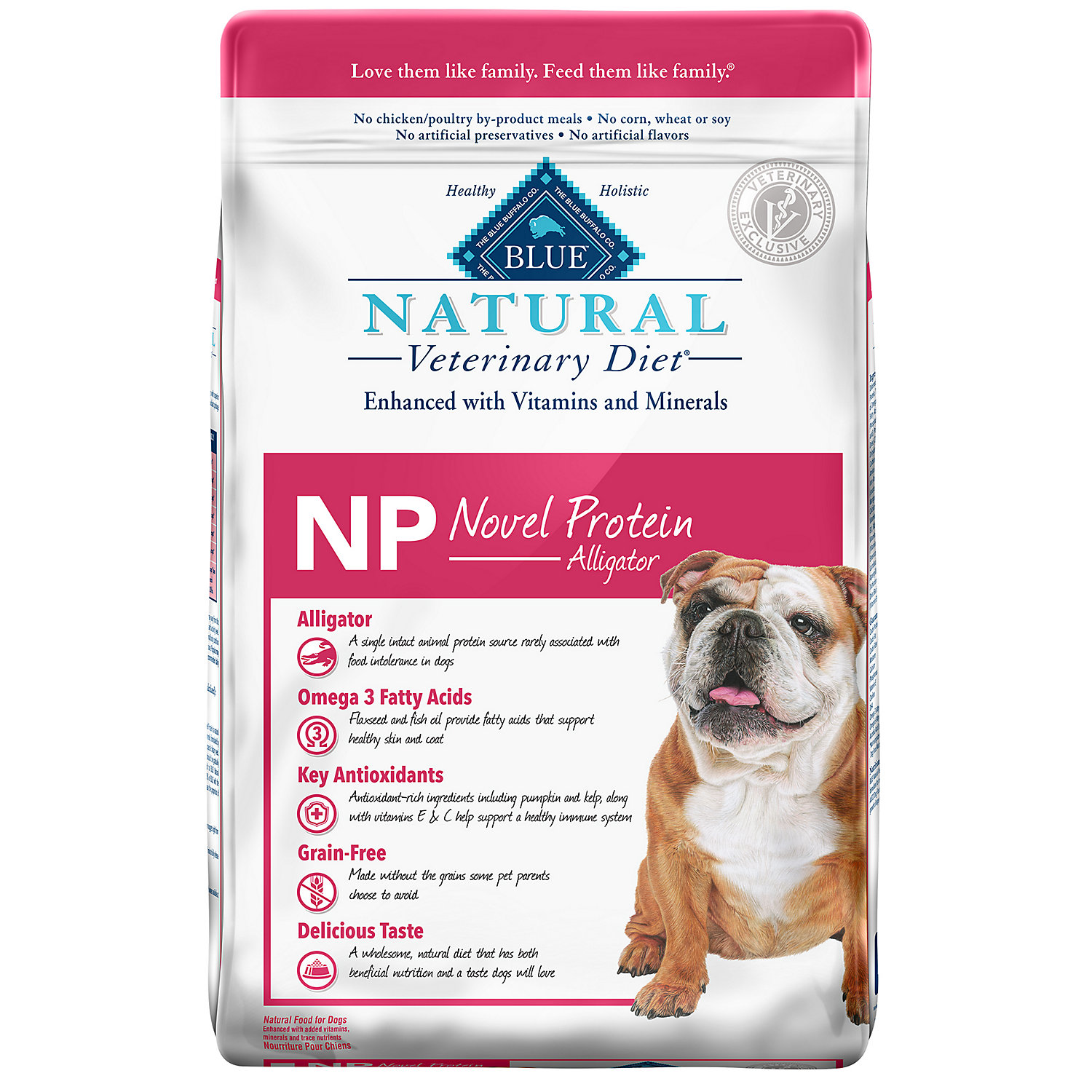 Blue Buffalo Natural Veterinary Diet NP Novel Protein Dry Dog Food  Alligator  22-lb. Bag
