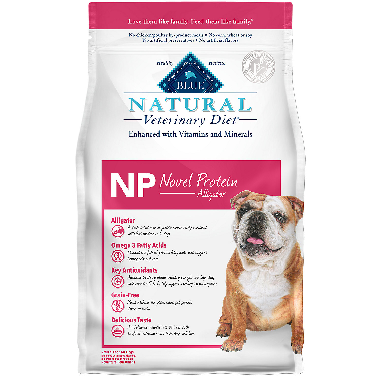 Blue Buffalo Natural Veterinary Diet Novel Protein  Food Sensitivity  Dry Dog Food  Alligator  6lb Bag