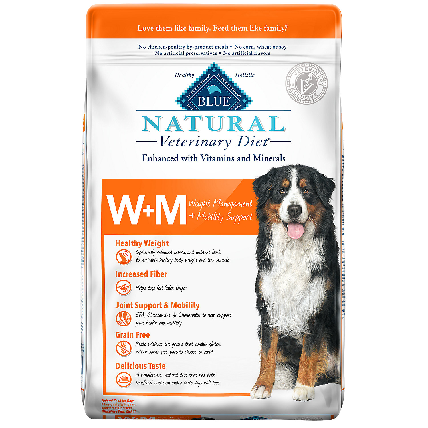 Blue Buffalo Natural Veterinary Diet W+M Weight Management + Mobility Support Dry Dog Food  Salmon 22-lb Bag