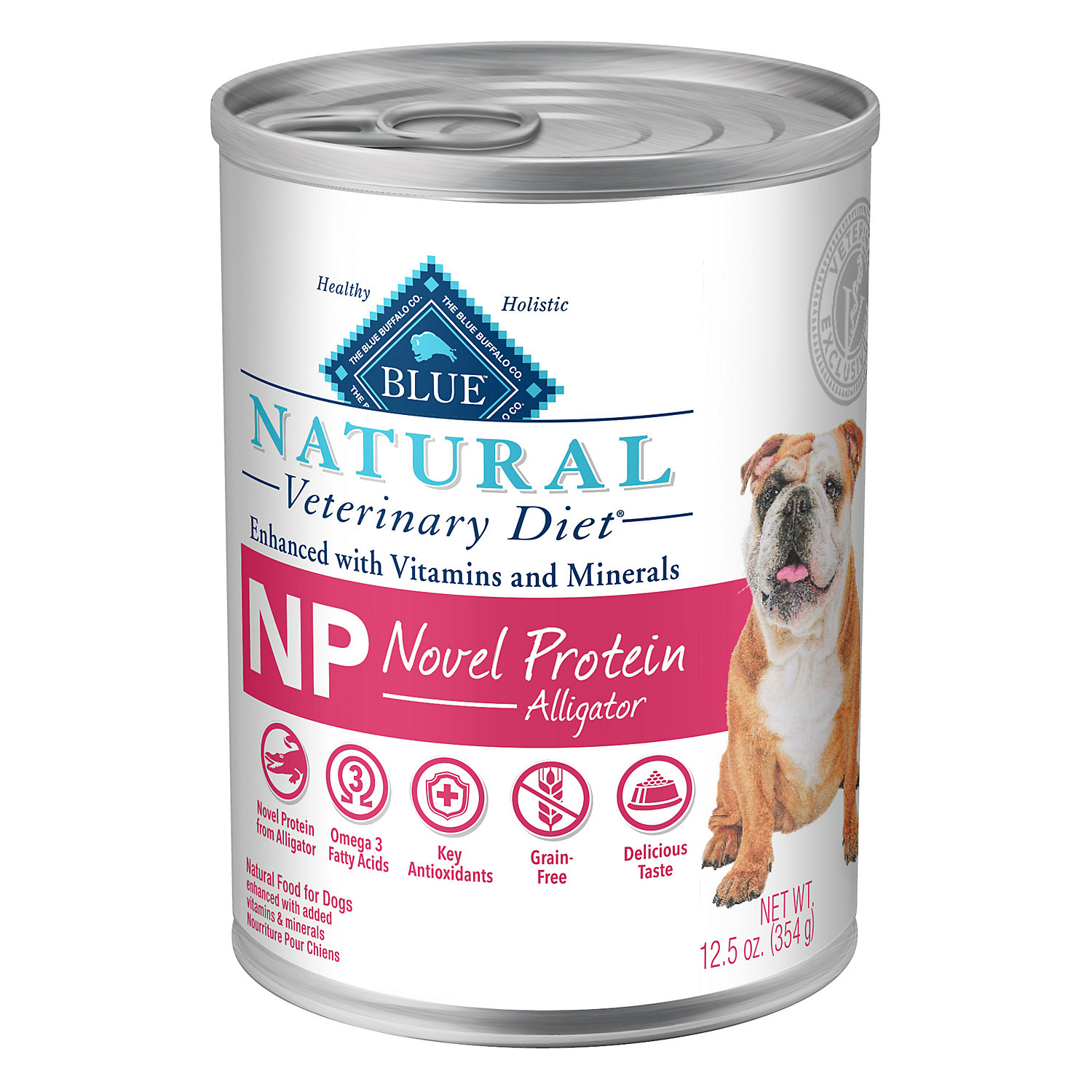 Blue Buffalo Natural Veterinary Diet NP Novel Protein-Alligator Wet Dog Food, 12.5 Oz., Case of 12, 12 X 12.5 OZ