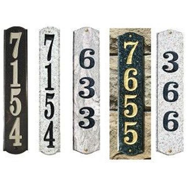 QualArc WEX-4719-SL 4.5 in. Wexford Vertical Slate Stone Color Solid Granite Address Plaque