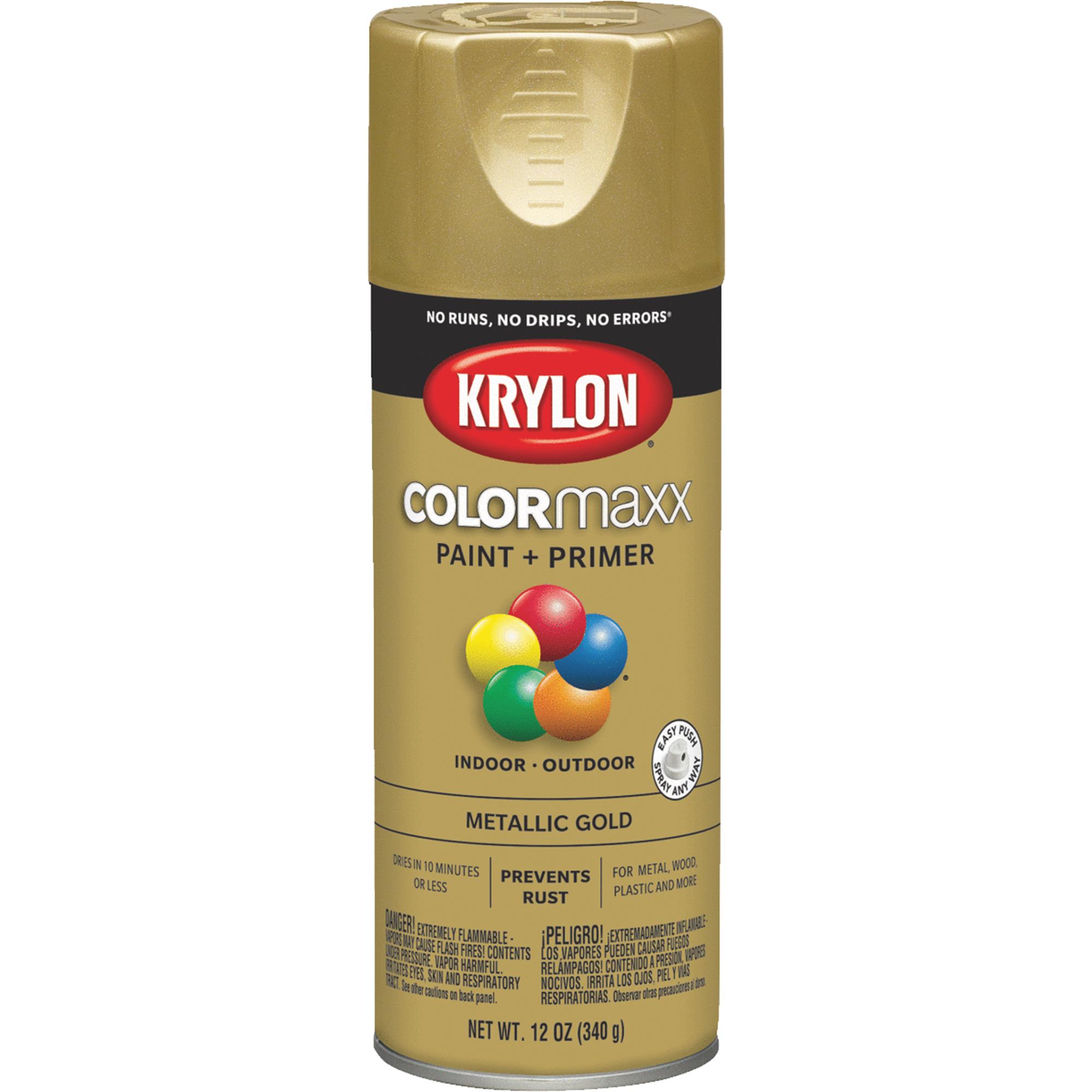 Krylon K05588007 COLORmaxx Metallic Paint  Metallic  Gold  11 Oz  Spray Paint  Multi-Surface  (1 Piece  1 Pack)
