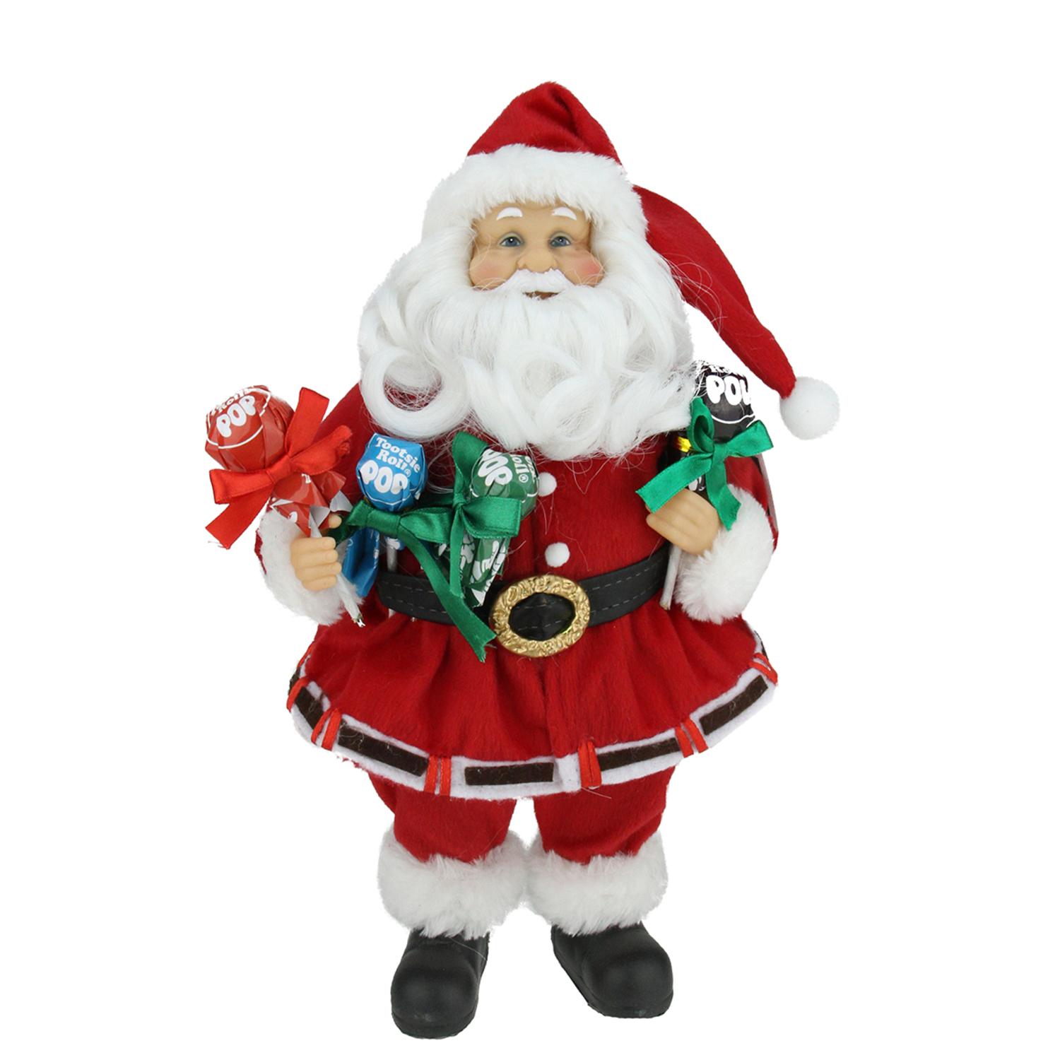 Northlight 12 in. Santa Claus Holding Tootsie Pops Christmas Tabletop Decoration