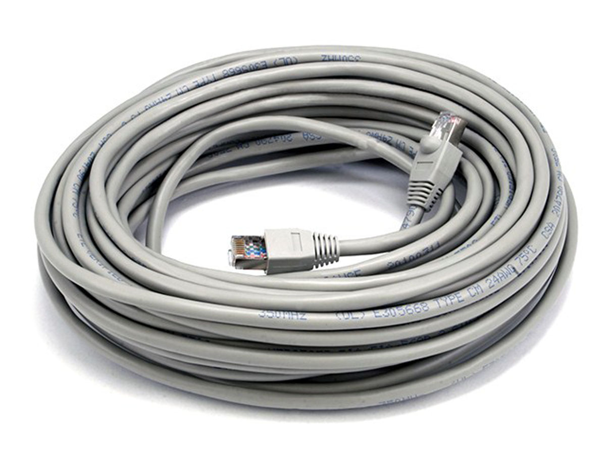 Monoprice Cat5e Ethernet Patch Cable - 50 Feet - Gray | Network Internet Cord - RJ45  Stranded  350Mhz  STP  Pure Bare Copper Wire  24AWG