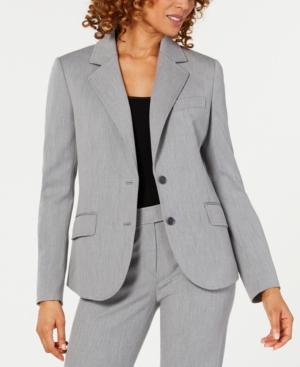 Anne Klein Women's Jacket Gray Heather Size 0 Two-Button Notch Collar 7263-0629-P - 0