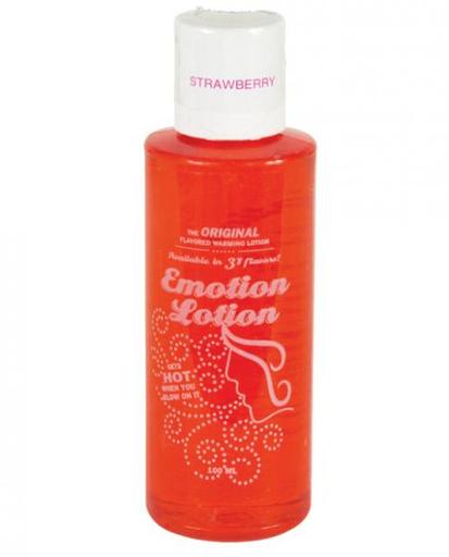 Emotion Lotion Flavored Water Based Warming Lotion Strawberry 4 Ounce-(Package of 2)