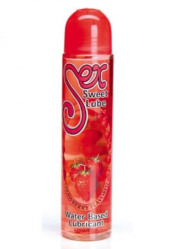 Sex Sweet Lube Flavored Water Based Lubricant Strawberry 6.7 Ounce-(Package of 4)