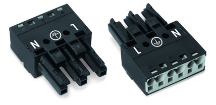WAGO 770-203 Netz-Steckverbinder WINSTA MIDI Buchse, Gerade Gesamtpolzahl: 3 25 a Schwarz 100 St.