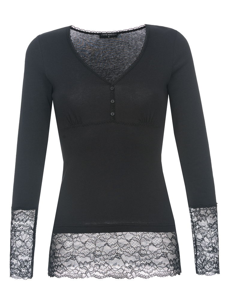 Vive Maria Romantic Basicshirt Schwarz