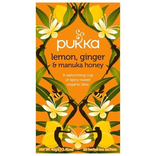 Pukka - Organic Lemon Ginger Manuka Honey Herbal Tea 20 Tea Sachets 2 PACK SD