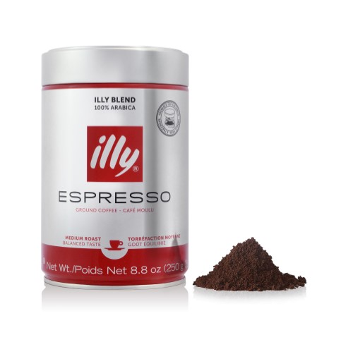 Illy Ground Espresso Medium Roast Coffee, 8.8 Oz