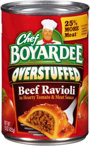 Chef Boyardee Big Beef Ravioli, Overstuffed, 15oz Cans