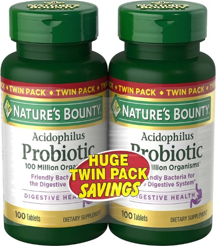 Nature's Bounty Acidophilus Probiotic Dietary Supplement Tablets 200 Ct