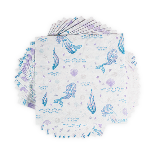 Cakewalk (Party) Mermaid Dinner Disposable Napkins, Multicolor