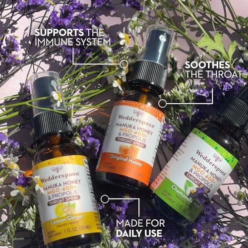 Wedderspoon, Chamomile and Mint Propolis and Manuka Honey Throat Spray, 1 Oz thumbnail