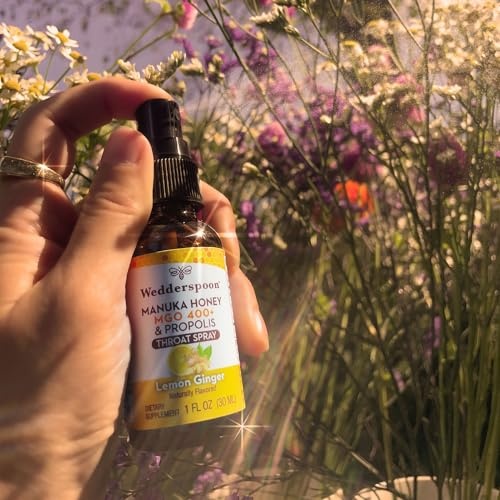 Wedderspoon, Lemon and Ginger Propolis and Manuka Honey Throat Spray, 1 Oz thumbnail