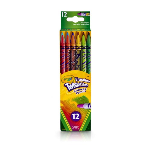 Crayola Eraseable Twistables Colored Pencils, 12 Count