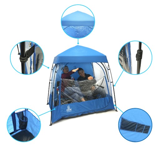 CoverU Sports Shelter - 2 Person Weather Tent Pod (BLUE) - Patents Pending
