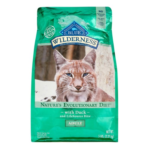 Blue Buffalo Wilderness High Protein Grain Free, Natural Adult Dry Cat Food, Duck 5-lb