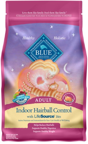 Blue Buffalo Indoor Hairball Control Chicken & Brown Rice Recipe Dry Cat Food, 7 Lb
