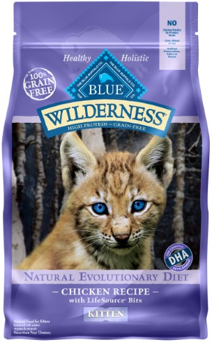Blue Buffalo Wilderness High Protein Grain Free, Natural Kitten Dry Cat Food, Chicken 5-lb