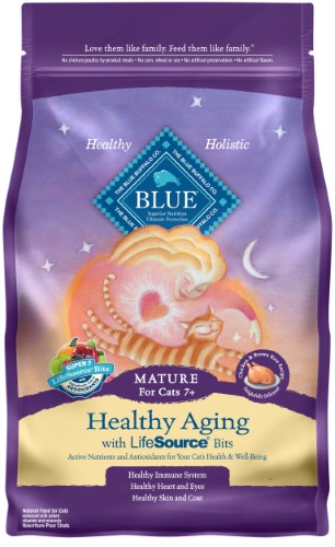 Blue Buffalo Healthy Gourmet Chicken & Brown Rice Recipe Senior Dry Cat Food, 7 Lb