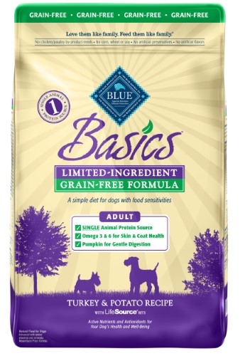 Blue Buffalo Basics Limited Ingredient Grain-Free Turkey & Potato Recipe Dry Dog Food, 24 Lb