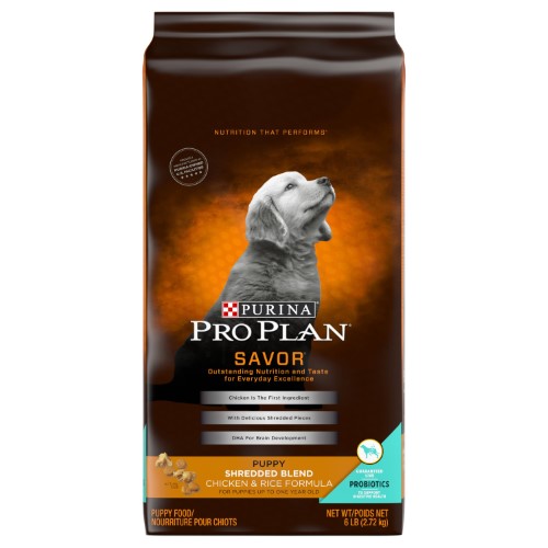 Purina Pro Plan SAVOR Shredded Blend Chicken & Rice Formula Dry Puppy Food - 6 Lb. Bag