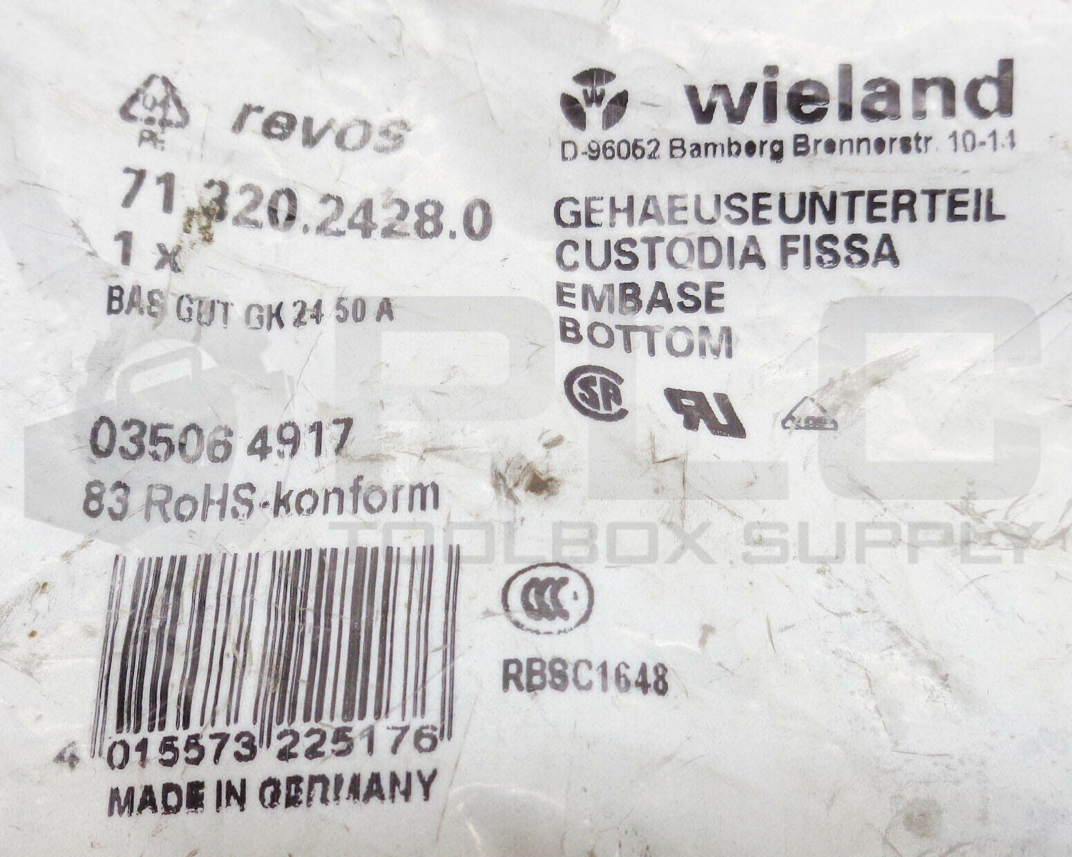 New Sealed Wieland 71.320.2428.0 Revos Bottom Base Bas Gut Gk 24 50 a 03506 4917 thumbnail