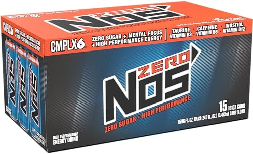 NOS Zero Sugar: High Performance Energy Drink. 16 Fl Oz (Pack of 15) thumbnail