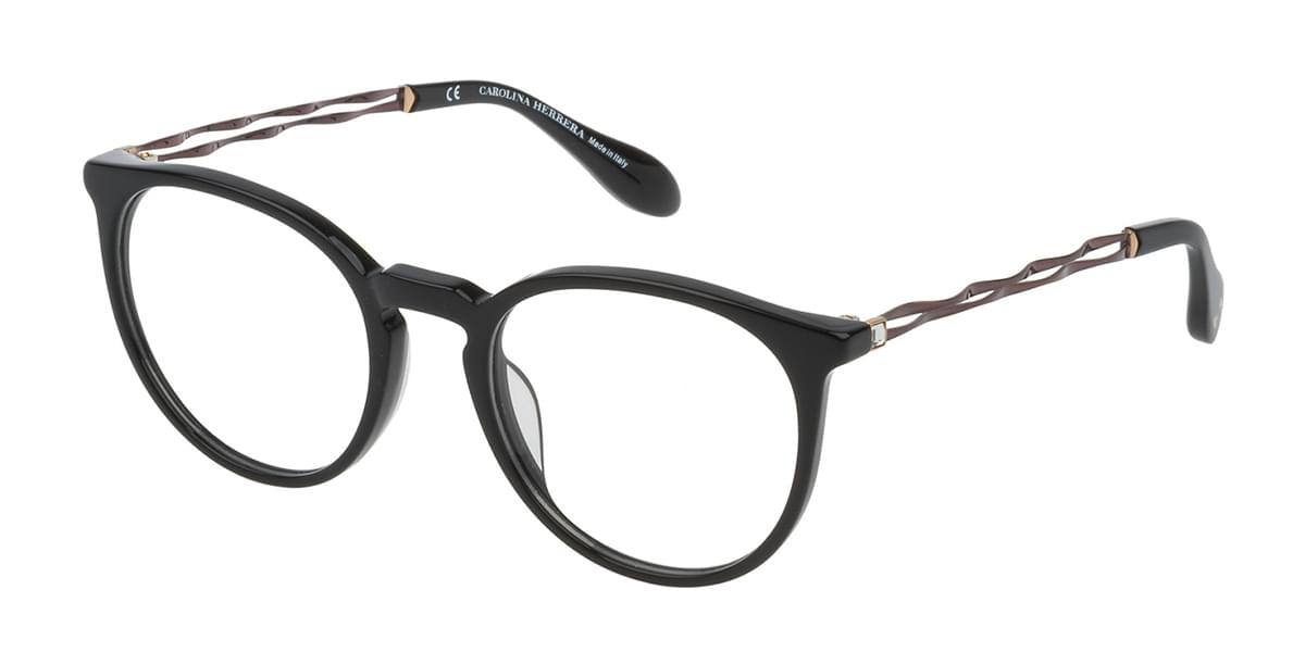 CAROLINA HERRERA-VHN588S 0700 Oval Eyeglasses Black
