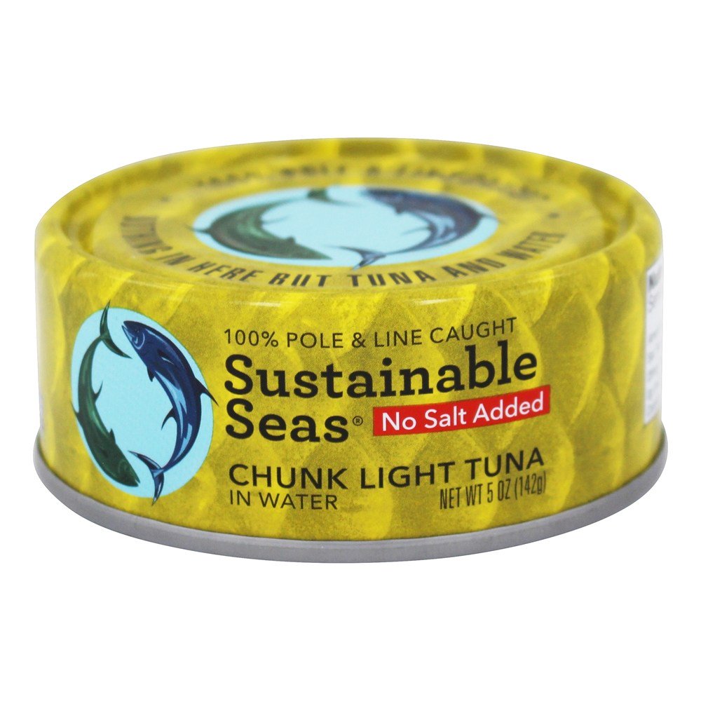 Sustainable Seas, Chunk Light Tuna in Water, No Salt Added, 5 Oz (142 G)