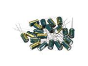 Aluminum Radial Electrolytic Capacitor Low ESR Green with 100uF 35V 105 Celsius Life 3000H 6.3 X 11 Mm High Ripple Current, Low Impedance 20pcs