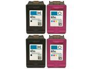 4-pk HP 61XL Blk/Clr Deskjet 1512 2050 2510 2512 2514 2540 2541 2542 2543