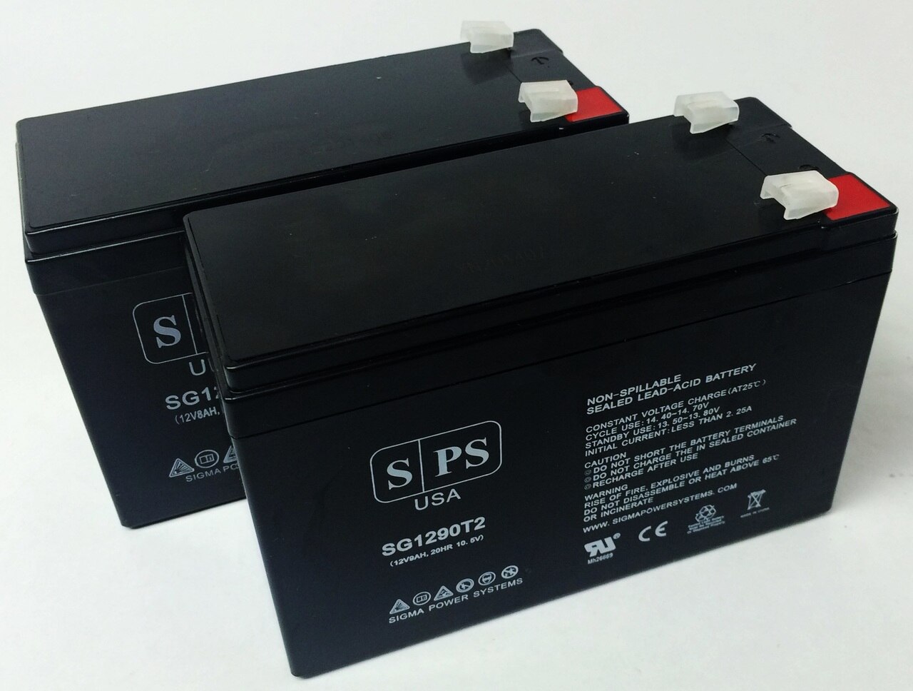 SPS Brand 12V 9Ah Replacement Battery (SG1290T2) for Powerware PowerWare 5105-450i (Terminal T2) (2 Pack)