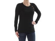 RALPH LAUREN $59 Womens New 1253 Black Crew Neck Long Sleeve Top S Petites B+B