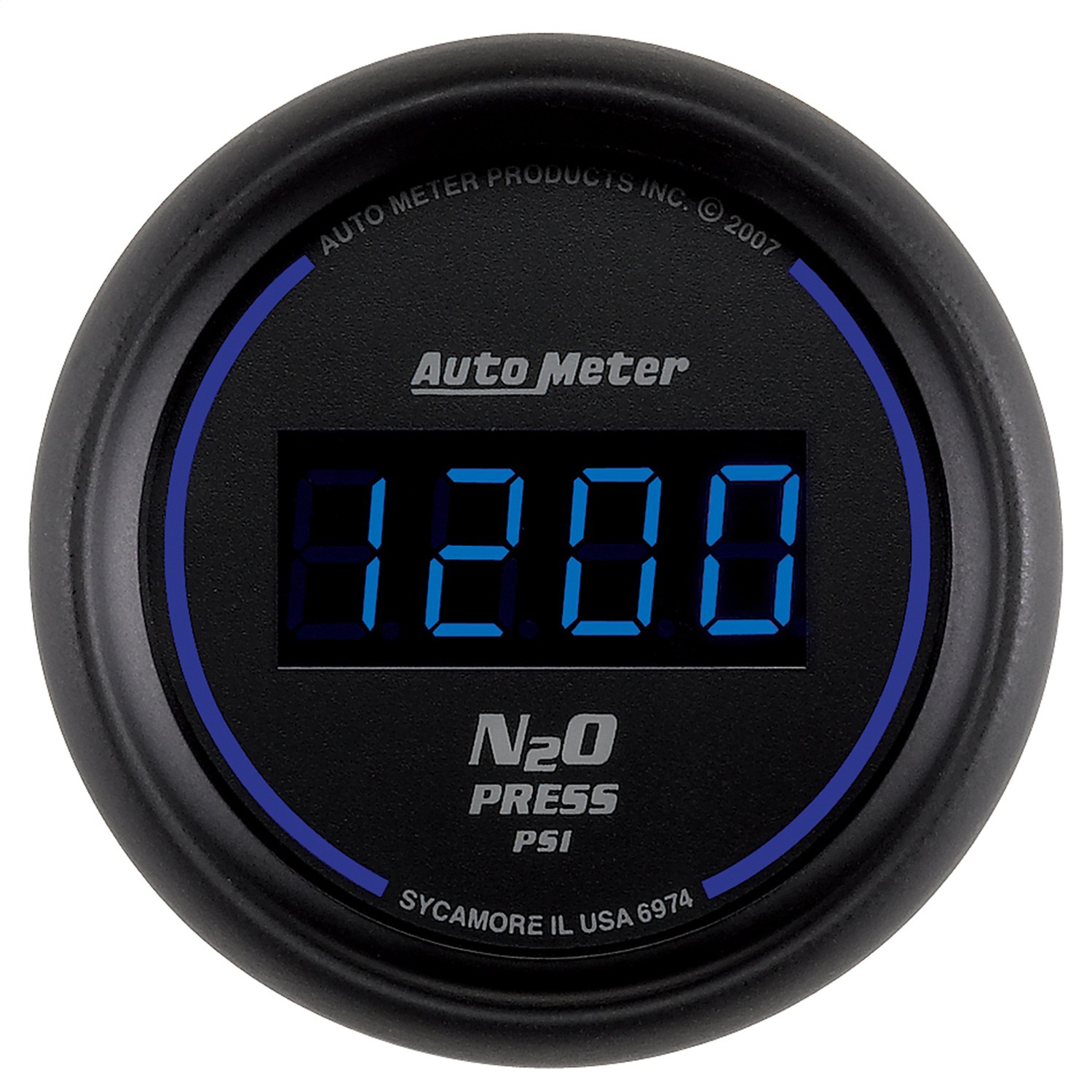 AutoMeter 6974 Nitrous Pressure Gauge, 2 1/16 Inch 1600PSI, Black