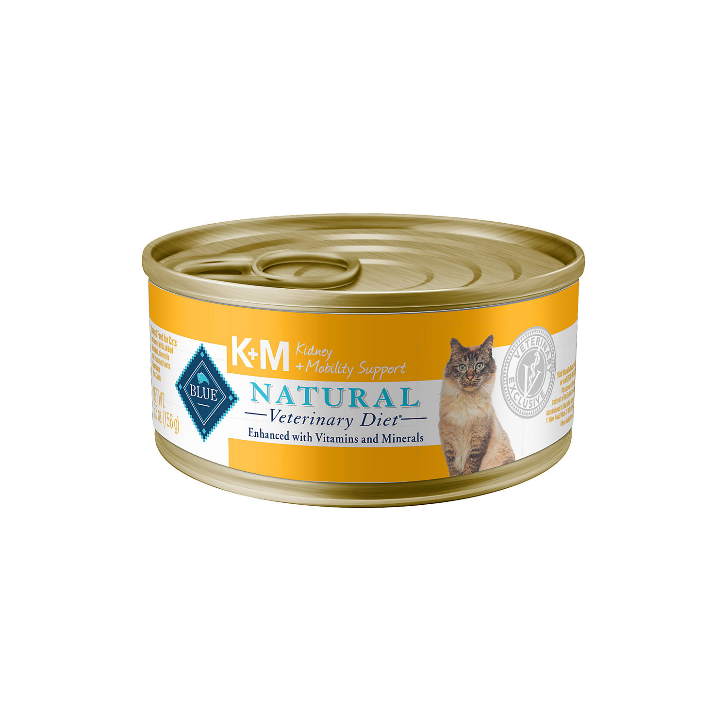 Blue Buffalo Natural Veterinary Diet K+M Kidney + Mobilty Support Formula Chicken Wet Cat Food, 5.5 Oz., Case of 24
