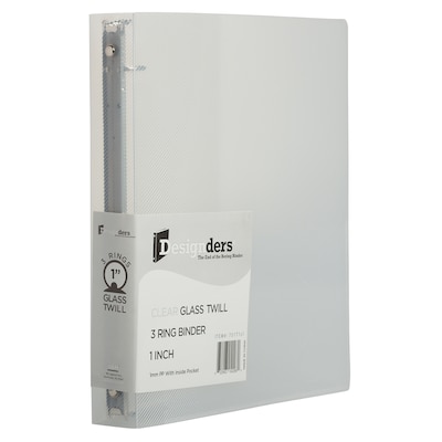JAM Paper 1 3-Ring Flexible Poly Binders, Clear, 108/Pack (751T1CLB), Plastic | Quill