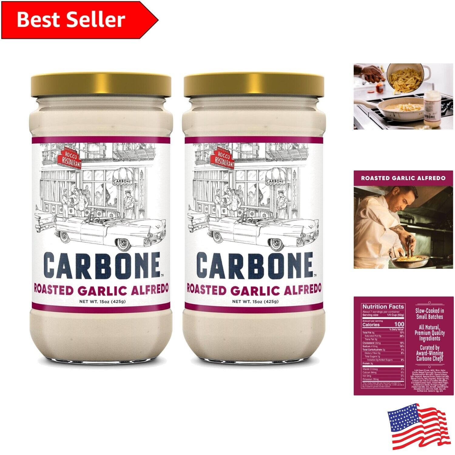 Carbone Roasted Garlic Alfredo Sauce - 15oz