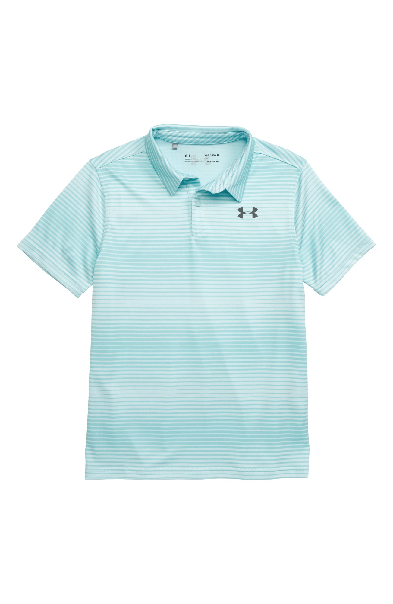 Under Armour Kids Threadborne/TBD Novelty Polo (Big Kids) (Fuse Teal/Neo Turquoise/Pitch Gray) Boy's Short Sleeve Pullover