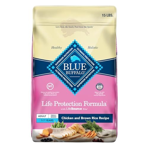 Blue Buffalo Life Protection Formula Adult Small Breed Dry Dog Food, Supports High Energy Needs, Made with Natural Ingredients, Chicken & Brown Rice R