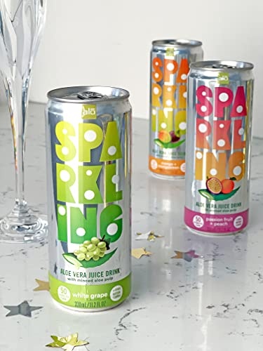 ALO Sparkling White Grape Carbonated Aloe Vera Juice Drink | 11.2 Fl Oz, Pack of 12 | Plant-Based Beverage, Vegan thumbnail