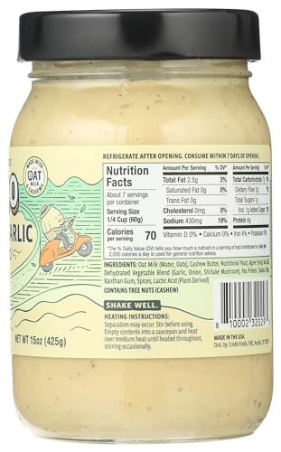 CREDO Foods Vegan Sauce Alfredo Roasted Garlic, 425g thumbnail