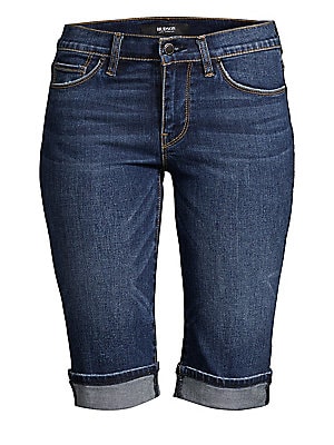 Hudson Women's Shorts Medium Wash Blue Size 28 Denim Bermuda Roll Hem 7263-0610-P - 28