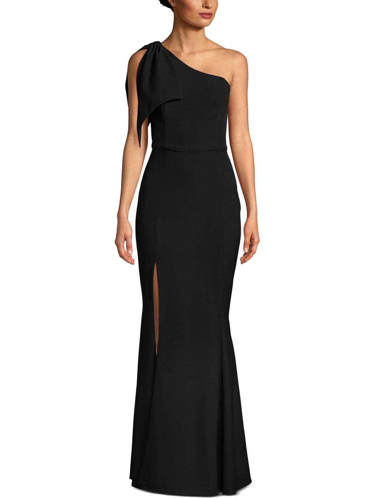 Betsy Adam Women's Dress Black Size 10P Petite One-Shoulder Gown 6678-0283-P - 10P