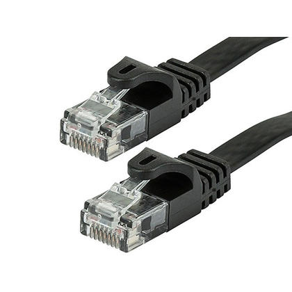 Cat5e Flat  Patch Cable_ 1ft Black