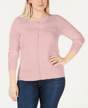 CHARTER CLUB $45 Womens New 0489 Pink Crew Neck Casual Top 1X Plus B+B